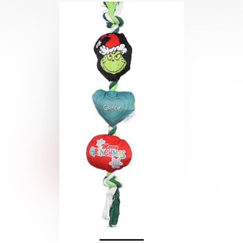 NWT Dr. Seuss Holiday Grinch Rope Dog Toy